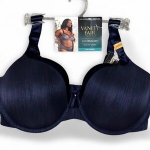 NWT Vanity Fair Illumination Navy Silky Soft Side Shaper Bra Women’s 36DD